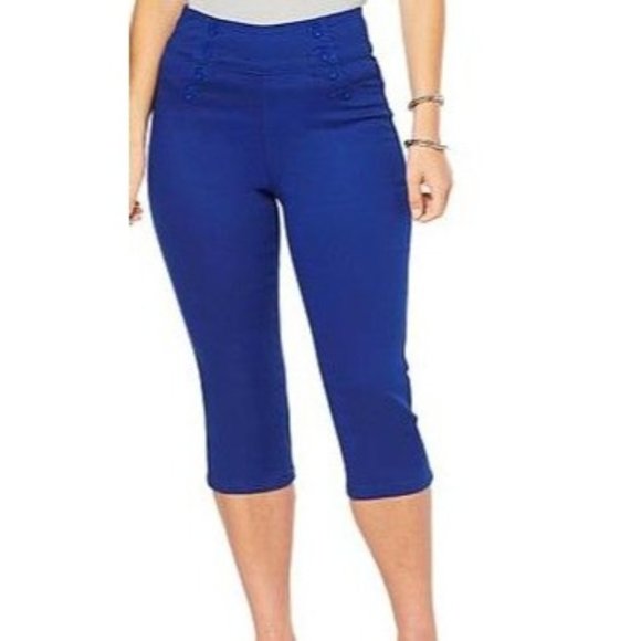 DG2 by Diane Gilman Virtual Stretch Pull-On Sailor Pedal Pusher Jean 794-625 Blu - Picture 1 of 1